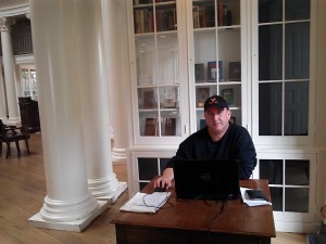 October 11, 2013: Finishing work on Shayna's book, in my intellectual cathedral, the Dome Room atop the Rotunda, designed by Thomas Jefferson.